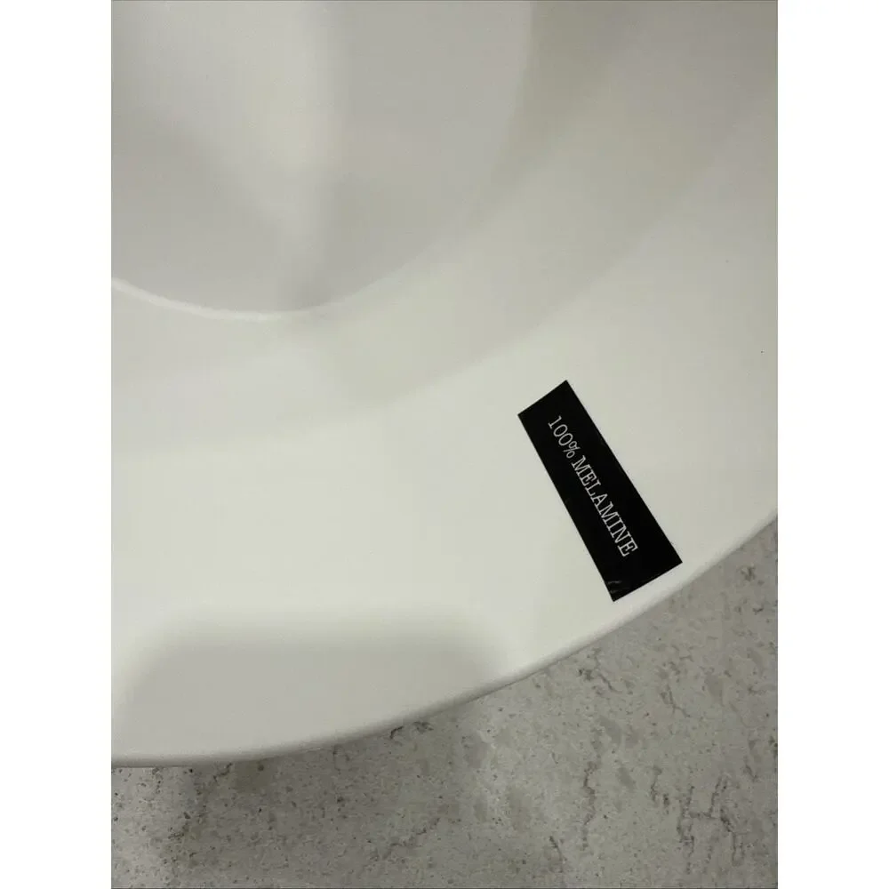 12 x 5” DWELL STUDIO Chip Salad SERVING BOWL Matte White Melamine